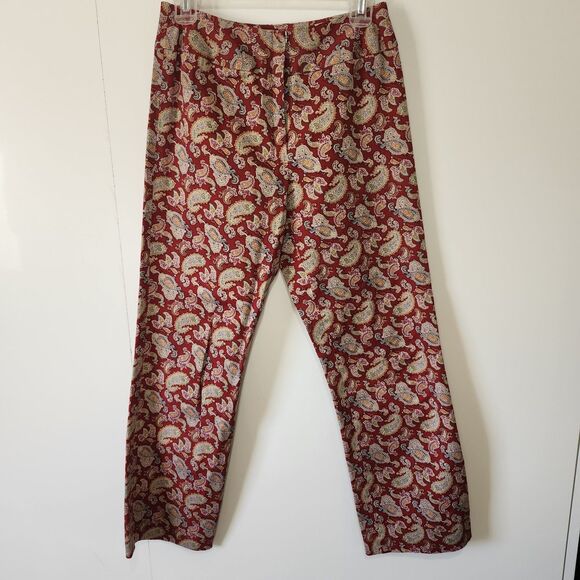 Harold's Pants - Vtg Harold's Sz 4 Paisley Pants Womens Stretch Cotton Spandex Ivy Prep 90s Y2K